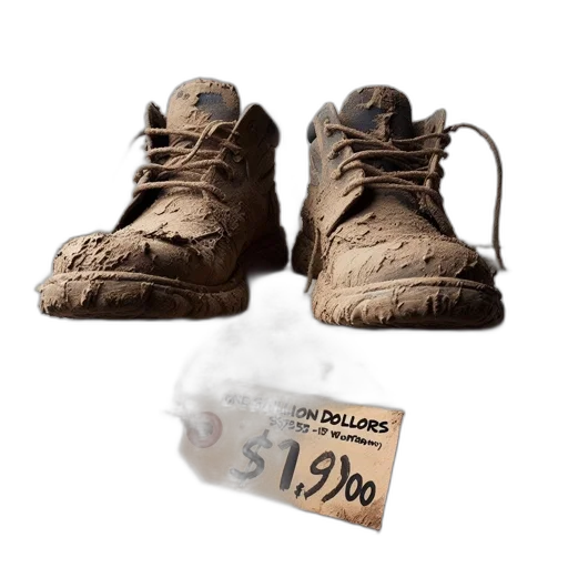 shoes, mask, 3d render, concept art transparent PNG cut-out