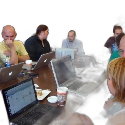 staff, group, people, sit transparent PNG cut-out