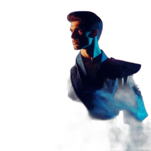 jacket, staff, creature, robot transparent PNG cut-out