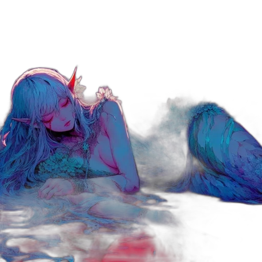 watercolor, concept art, vaporwave, photorealistic transparent PNG cut-out