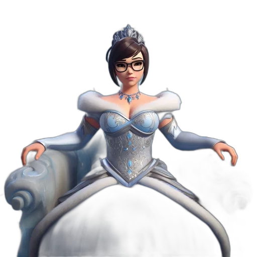 crown, dress, staff, robot transparent PNG cut-out