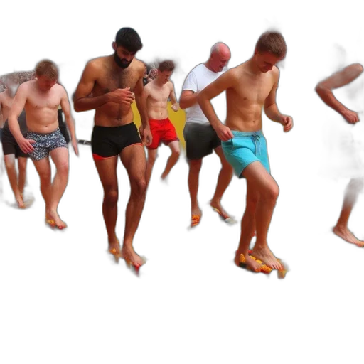 3d render, concept art, beach, men transparent PNG cut-out