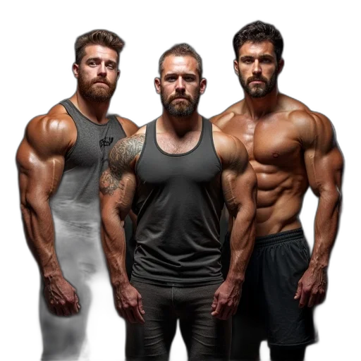 photorealistic, crew, powerlifting, gym transparent PNG cut-out