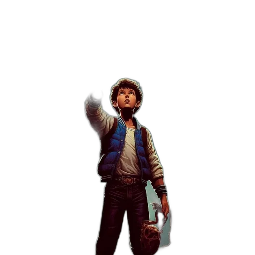 jacket, staff, robot, weapon transparent PNG cut-out