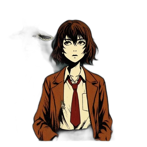 jacket, mask, staff, anime transparent PNG cut-out