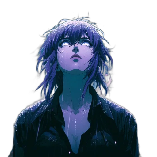 jacket, face, creature, cyberpunk transparent PNG cut-out