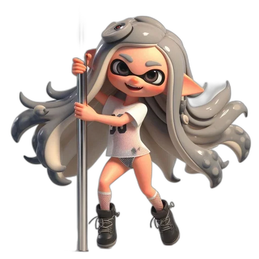dress, staff, hair, weapon transparent PNG cut-out