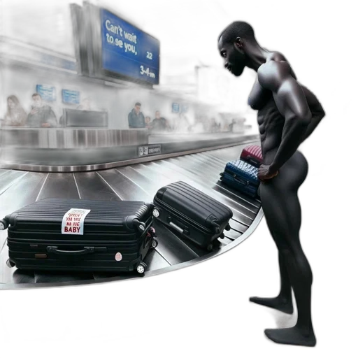 concept art, 3d render, airport, baggage transparent PNG cut-out