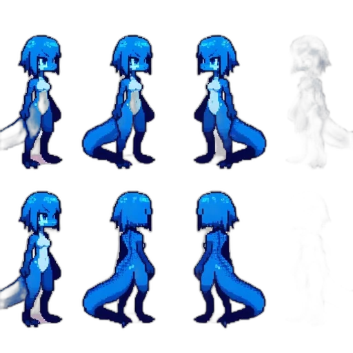 creature, concept art, pixel art, 3d render transparent PNG cut-out