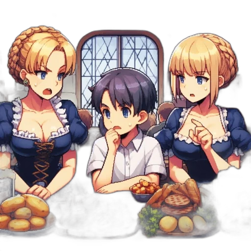 food, crown, staff, pixel art transparent PNG cut-out