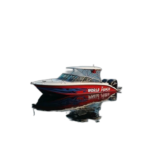 photorealistic, 3d render, boat, lake transparent PNG cut-out
