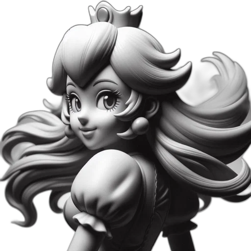 crown, hair, concept art, 3d render transparent PNG cut-out