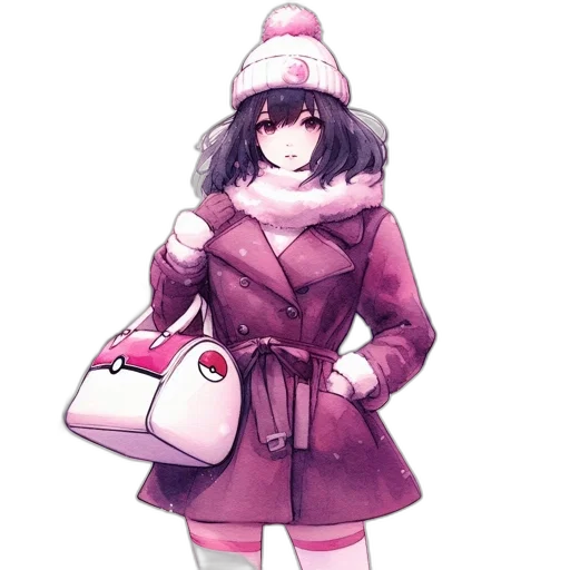 hat, jacket, staff, weapon transparent PNG cut-out