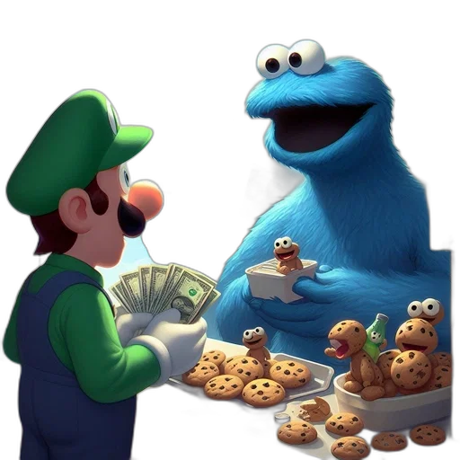 concept art, 3d render, cookie, stand transparent PNG cut-out
