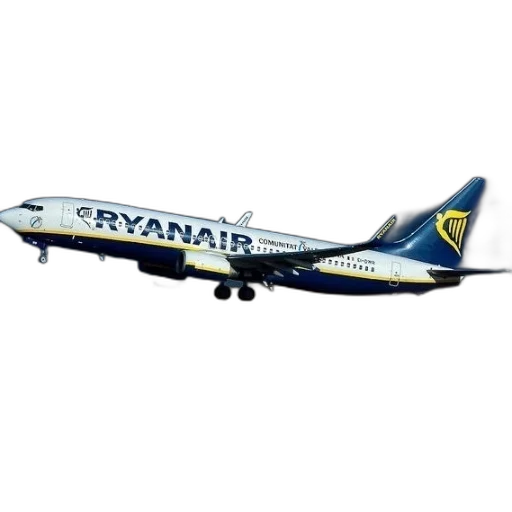 ryanair, airplane, takes, off transparent PNG cut-out