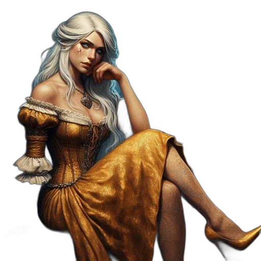 dress, staff, fantasy art, concept art transparent PNG cut-out