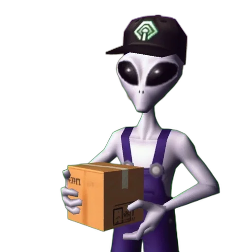 robot, staff, hat, creature transparent PNG cut-out