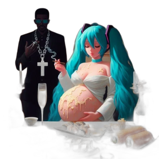 food, dress, concept art, vaporwave transparent PNG cut-out