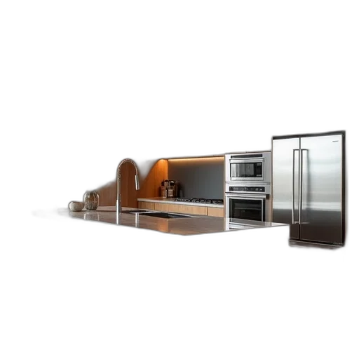 furniture, 3d render, photorealistic, kitchen transparent PNG cut-out