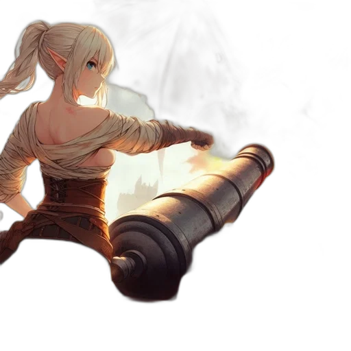 weapon, sword, staff, robot transparent PNG cut-out
