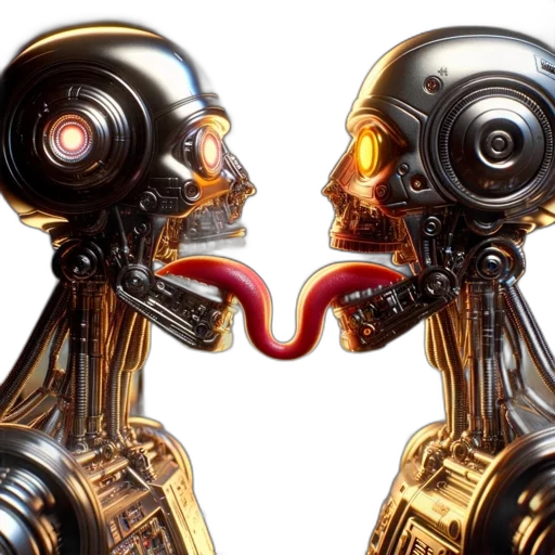robot, concept art, 3d render, cyberpunk transparent PNG cut-out