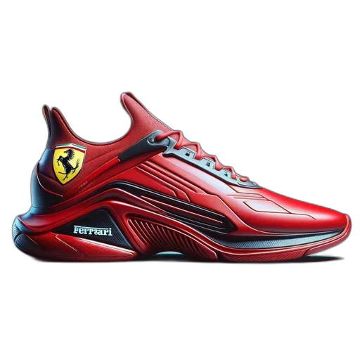 shoes, photorealistic, 3d render, red transparent PNG cut-out
