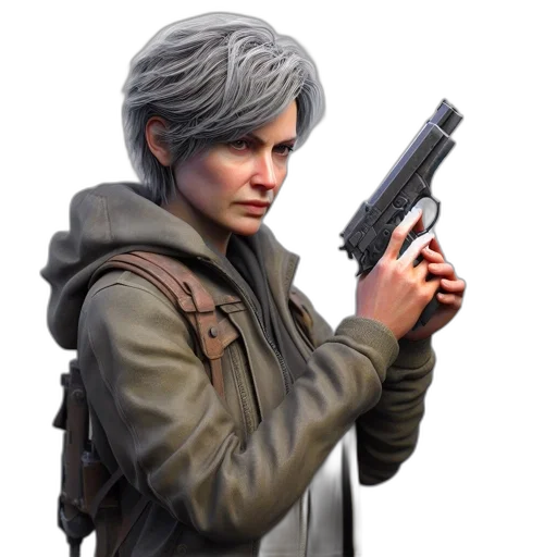 jacket, weapon, concept art, photorealistic transparent PNG cut-out