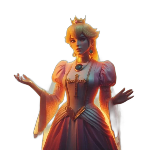 dress, crown, staff, concept art transparent PNG cut-out