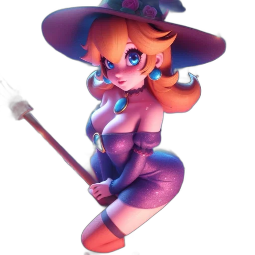 staff, hat, dress, weapon transparent PNG cut-out