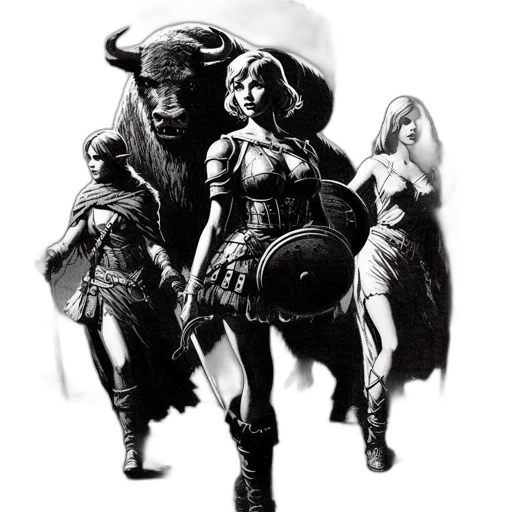 concept art, fantasy art, comic book art, pixel art transparent PNG cut-out