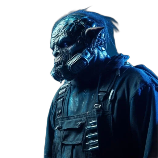 mask, creature, concept art, cyberpunk transparent PNG cut-out