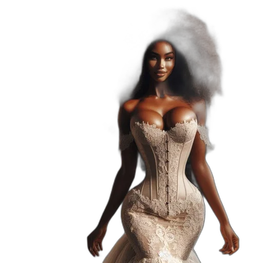 dress, fantasy art, concept art, 3d render transparent PNG cut-out