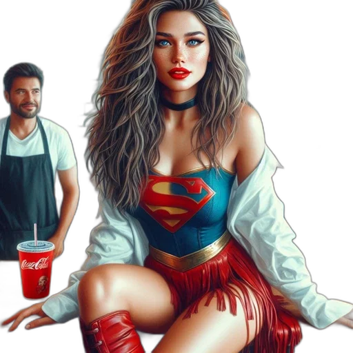 dress, comic book art, photorealistic, fantasy art transparent PNG cut-out