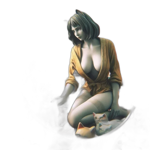 dress, staff, concept art, fantasy art transparent PNG cut-out