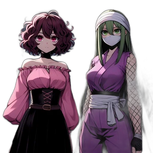 dress, jacket, mask, staff transparent PNG cut-out