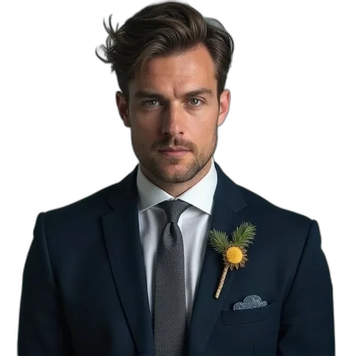 jacket, staff, face, flower transparent PNG cut-out