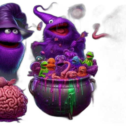 food, creature, concept art, 3d render transparent PNG cut-out