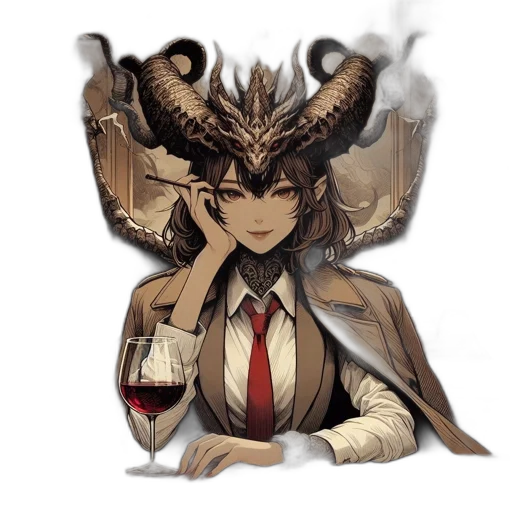 dragon, staff, mask, fantasy art transparent PNG cut-out