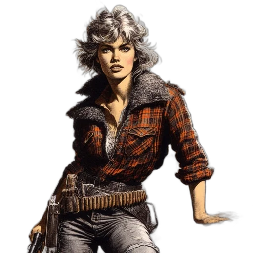 jacket, weapon, comic book art, concept art transparent PNG cut-out