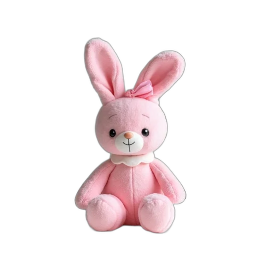 3d render, pink, plush, toy transparent PNG cut-out