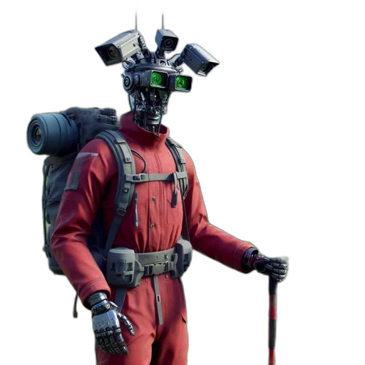 robot, staff, mask, weapon transparent PNG cut-out