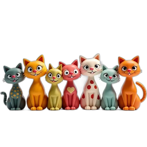 3d render, concept art, collection, colorful transparent PNG cut-out