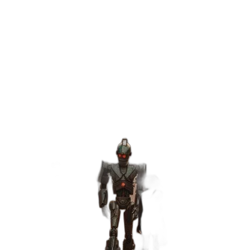 robot, creature, weapon, staff transparent PNG cut-out