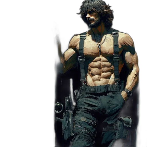 comic book art, concept art, cyberpunk, fantasy art transparent PNG cut-out