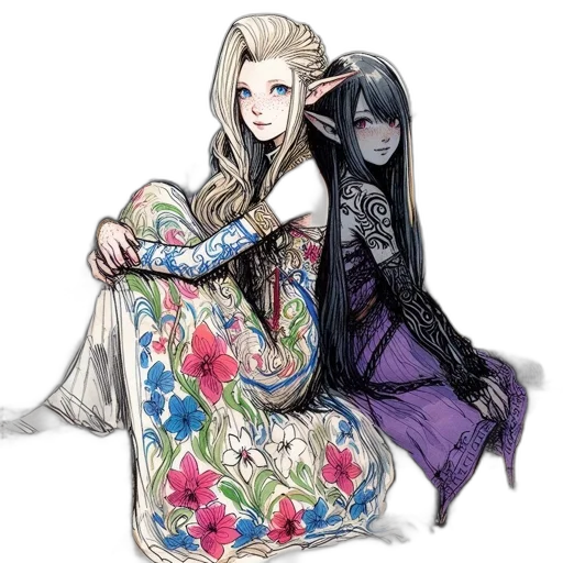 dress, concept art, fantasy art, watercolor transparent PNG cut-out
