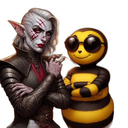 concept art, comic book art, fantasy art, anthropomorphic transparent PNG cut-out