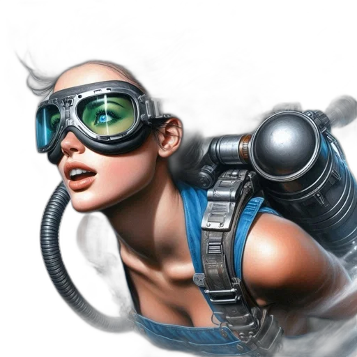 robot, cyberpunk, concept art, comic book art transparent PNG cut-out