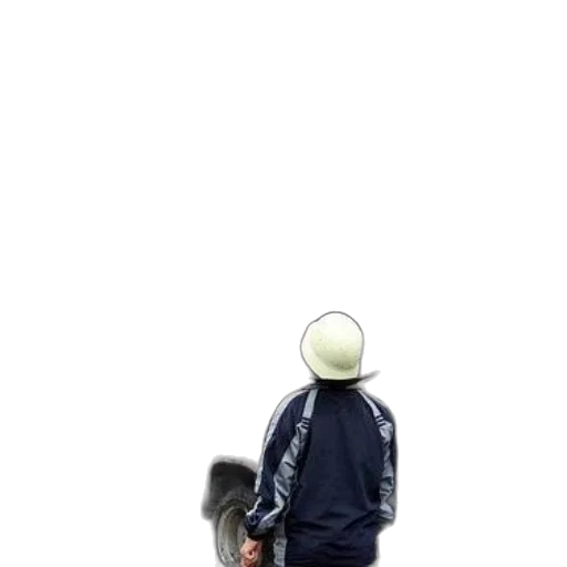 hat, jacket, staff, robot transparent PNG cut-out