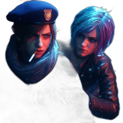 jacket, hat, face, concept art transparent PNG cut-out