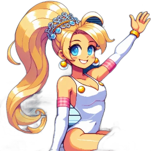 dress, staff, pixel art, cartoon transparent PNG cut-out